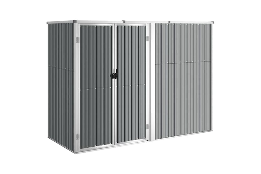 vidaXL 316214 Garden Tool Shed Grey 225x89x161cm Galvanised Steel vidaXL 316214 Garden Tool Shed Grey 225x89x161cm Galvanised Steel