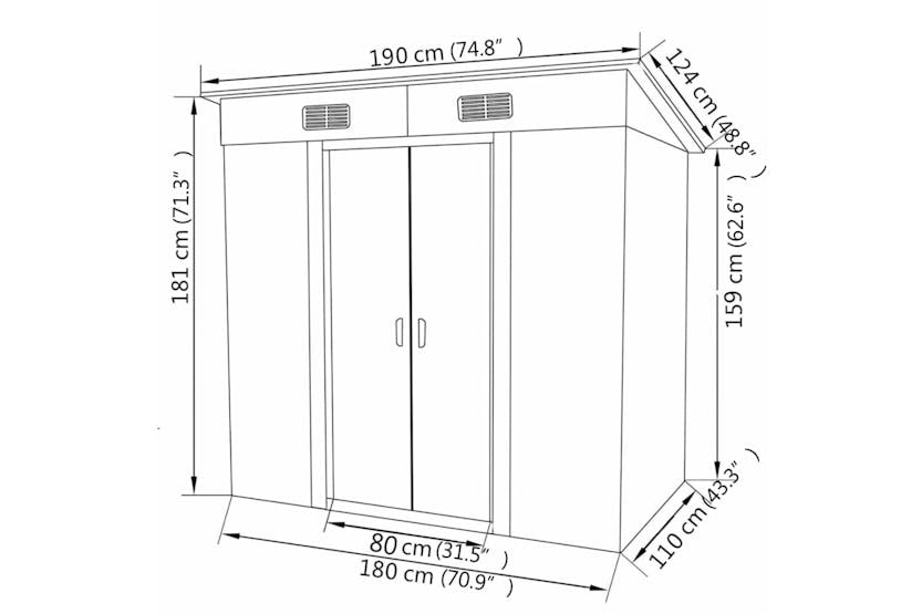 vidaXL 42908 Garden Shed Green Metal vidaXL 42908 Garden Shed Green Metal