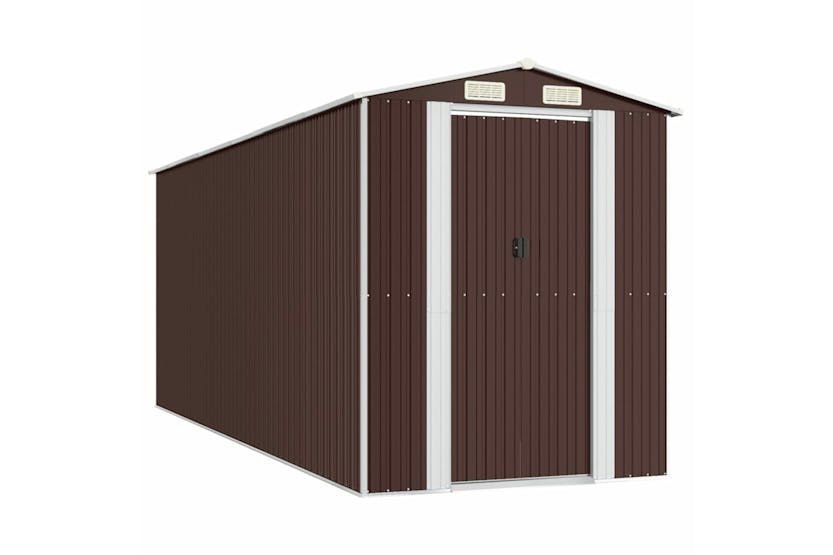 vidaXL 3147464 Garden Shed Dark Brown 192x523x223cm Galvanised Steel vidaXL 3147464 Garden Shed Dark Brown 192x523x223cm Galvanised Steel