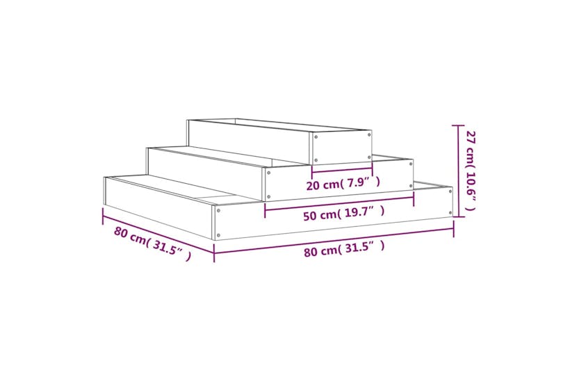 vidaXL 823894 Planter Grey 80x80x27cm Solid Wood Pine vidaXL 823894 Planter Grey 80x80x27cm Solid Wood Pine