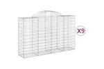 vidaXL 3146348 Arched Gabion Baskets 9 Pcs 200x50x120/140cm Galvanised Iron vidaXL 3146348 Arched Gabion Baskets 9 Pcs 200x50x120/140cm Galvanised Iron