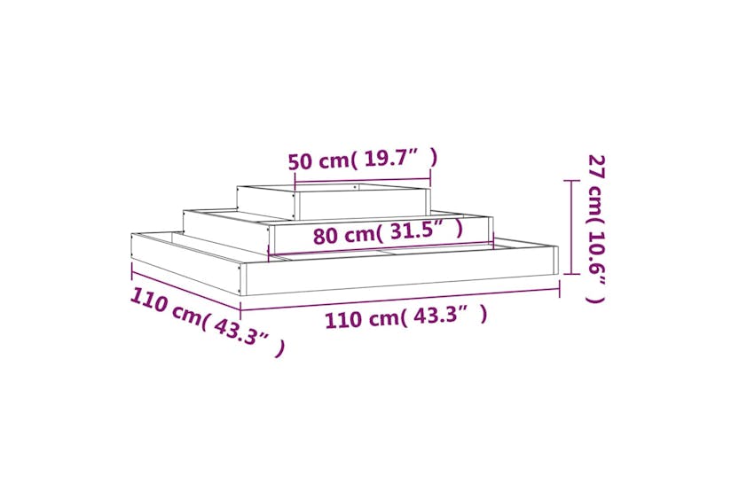vidaXL 823872 Planter White 110x110x27cm Solid Wood Pine vidaXL 823872 Planter White 110x110x27cm Solid Wood Pine