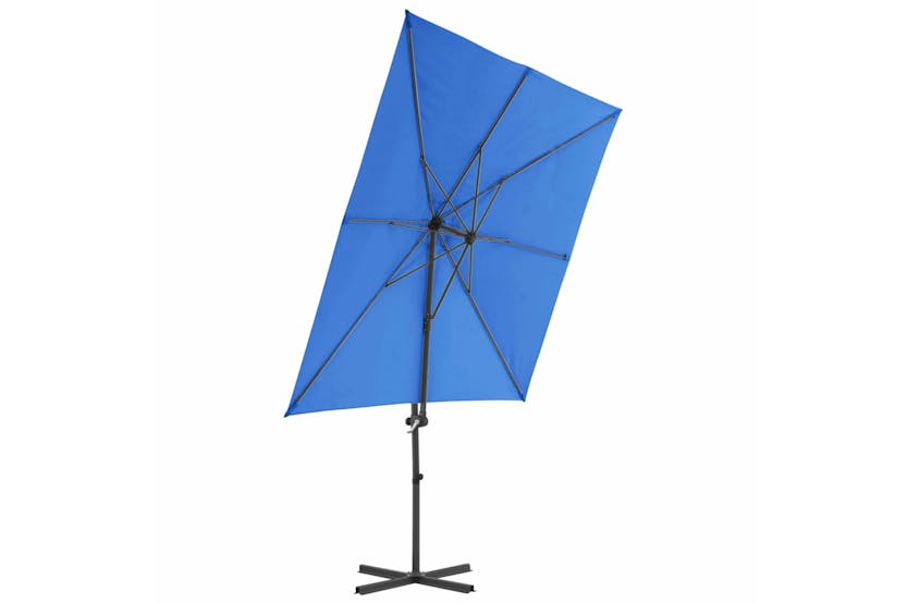 vidaXL 46991 Cantilever Umbrella With Steel Pole Azure Blue 250x250cm vidaXL 46991 Cantilever Umbrella With Steel Pole Azure Blue 250x250cm