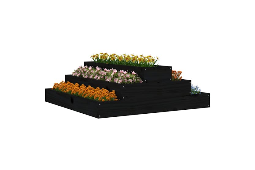 vidaXL 823896 Planter Black 80x80x27cm Solid Wood Pine vidaXL 823896 Planter Black 80x80x27cm Solid Wood Pine