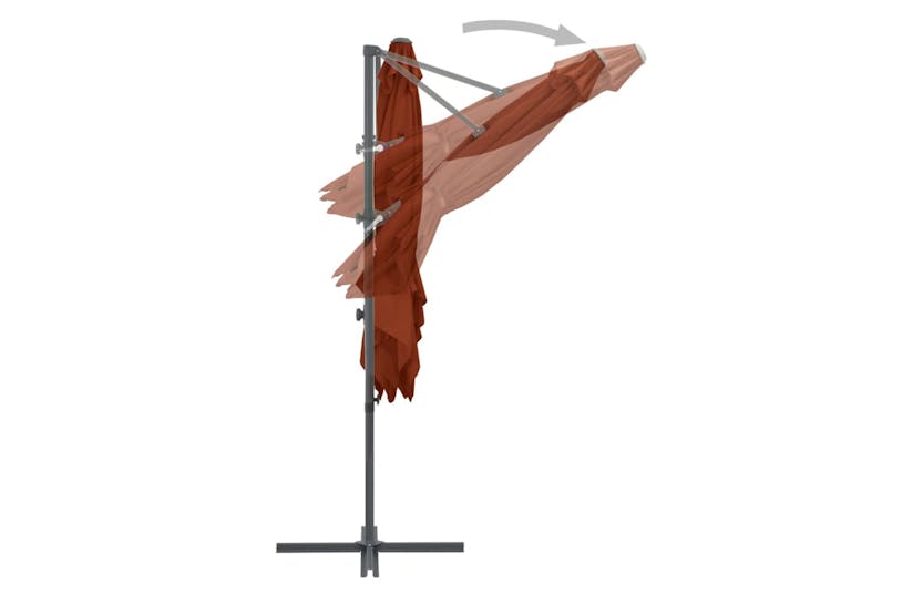 vidaXL 312309 Cantilever Umbrella With Steel Pole Terracotta 250x250cm vidaXL 312309 Cantilever Umbrella With Steel Pole Terracotta 250x250cm