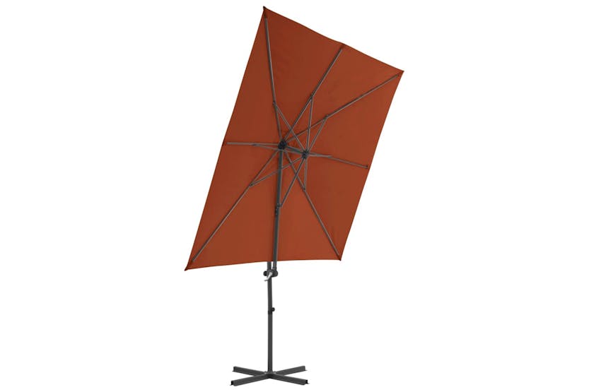 vidaXL 312309 Cantilever Umbrella With Steel Pole Terracotta 250x250cm vidaXL 312309 Cantilever Umbrella With Steel Pole Terracotta 250x250cm