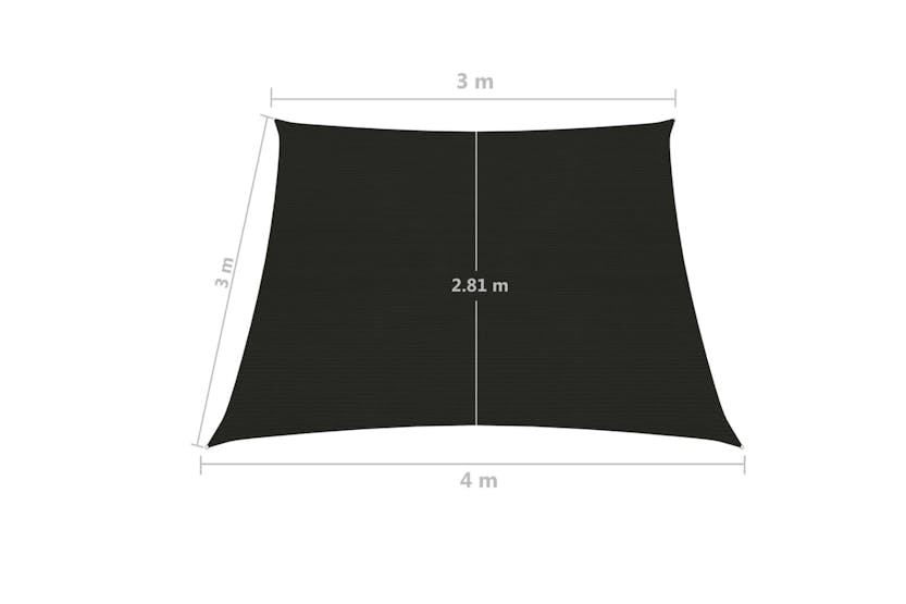 vidaXL 311764 Sunshade Sail 160 G/m² Black 3/4x3 M Hdpe vidaXL 311764 Sunshade Sail 160 G/m² Black 3/4x3 M Hdpe