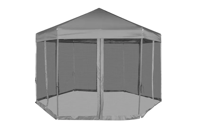 vidaXL 42111 Hexagonal Pop-up Marquee With 6 Sidewalls Grey 3.6x3.1 M vidaXL 42111 Hexagonal Pop-up Marquee With 6 Sidewalls Grey 3.6x3.1 M