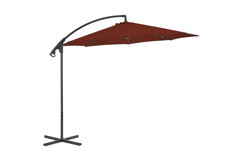 vidaXL 312507 Cantilever Umbrella With Steel Pole 300cm Terracotta vidaXL 312507 Cantilever Umbrella With Steel Pole 300cm Terracotta