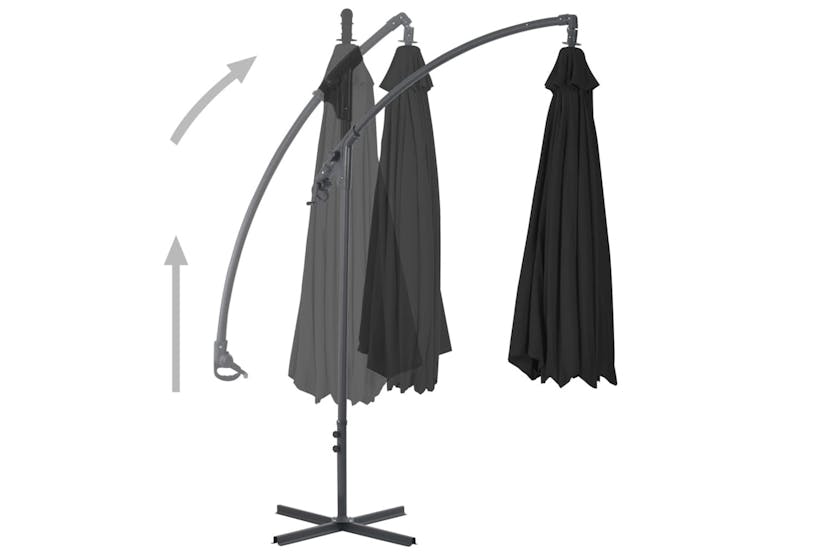 vidaXL 312508 Cantilever Umbrella With Steel Pole 300cm Black vidaXL 312508 Cantilever Umbrella With Steel Pole 300cm Black