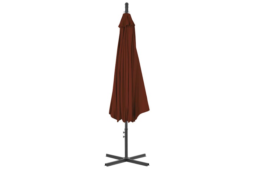 vidaXL 312507 Cantilever Umbrella With Steel Pole 300cm Terracotta vidaXL 312507 Cantilever Umbrella With Steel Pole 300cm Terracotta