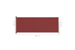 vidaXL 317831 Patio Retractable Side Awning 117x300cm Red vidaXL 317831 Patio Retractable Side Awning 117x300cm Red
