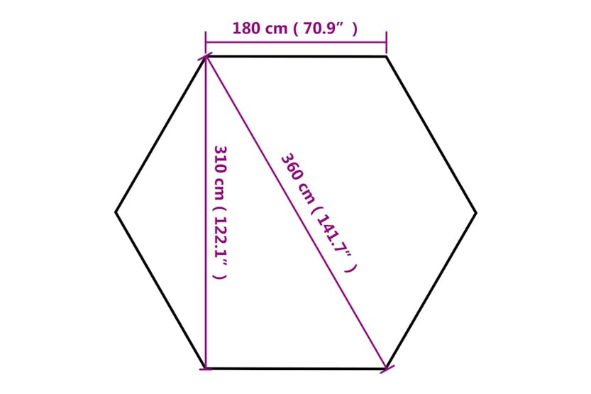 vidaXL 362009 Hexagonal Pop-up Foldable Marquee 3.6x3.1 M Taupe 220g/m² vidaXL 362009 Hexagonal Pop-up Foldable Marquee 3.6x3.1 M Taupe 220g/m²