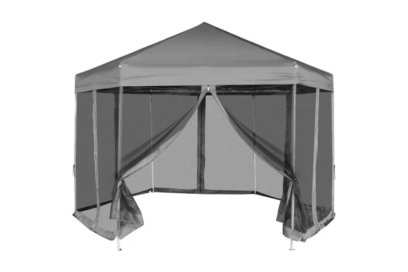 vidaXL 42111 Hexagonal Pop-up Marquee With 6 Sidewalls Grey 3.6x3.1 M vidaXL 42111 Hexagonal Pop-up Marquee With 6 Sidewalls Grey 3.6x3.1 M