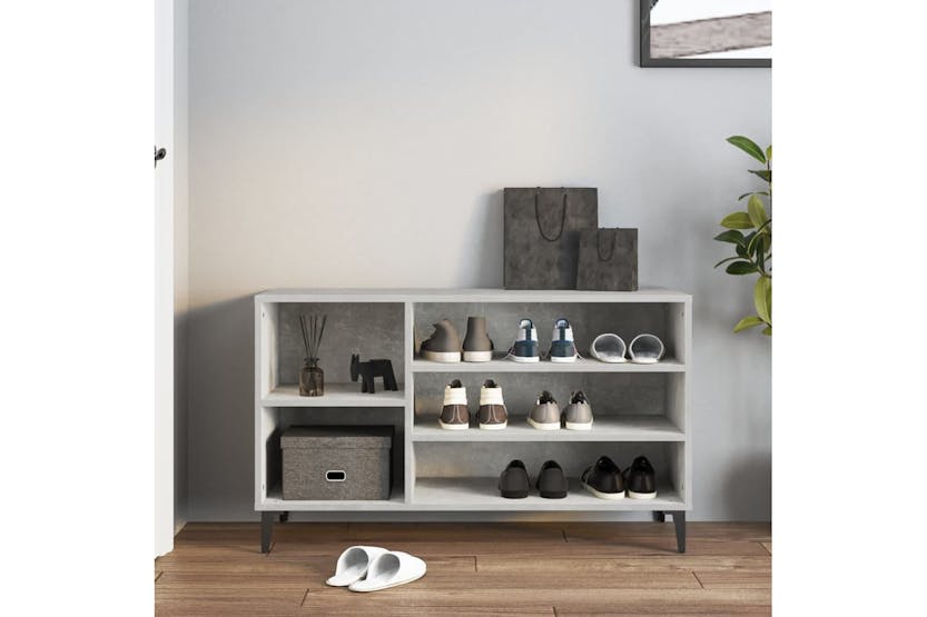 vidaXL 819752 Shoe Cabinet Concrete Grey 102x36x60cm Engineered Wood vidaXL 819752 Shoe Cabinet Concrete Grey 102x36x60cm Engineered Wood