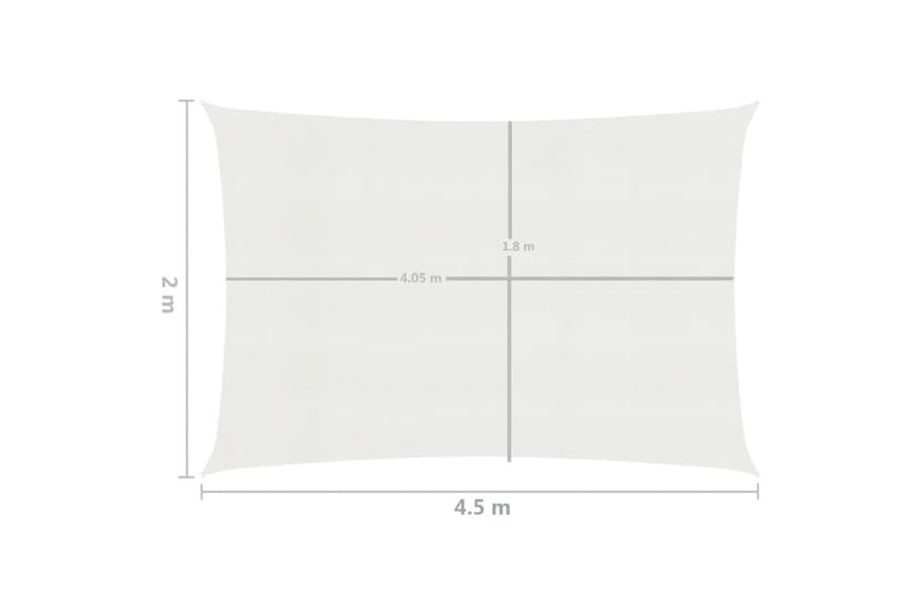 vidaXL 311230 Sunshade Sail 160 G/m² White 2x4.5 M Hdpe vidaXL 311230 Sunshade Sail 160 G/m² White 2x4.5 M Hdpe
