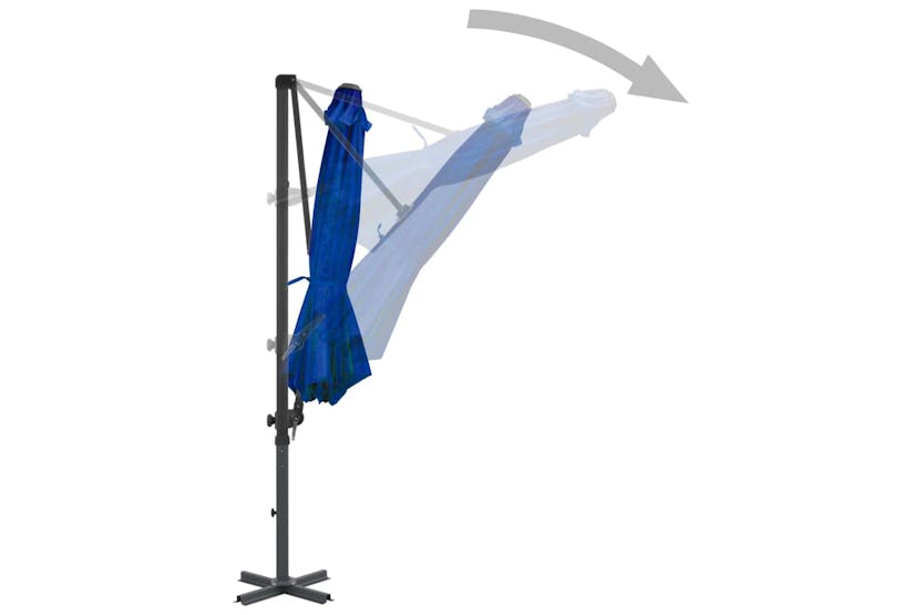 vidaXL 46989 Cantilever Umbrella With Aluminium Pole Azure Blue 300cm vidaXL 46989 Cantilever Umbrella With Aluminium Pole Azure Blue 300cm