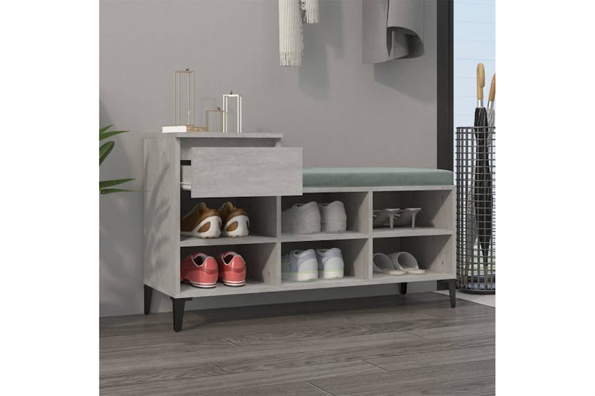 vidaXL 821216 Shoe Cabinet Concrete Grey 102x36x60cm Engineered Wood vidaXL 821216 Shoe Cabinet Concrete Grey 102x36x60cm Engineered Wood