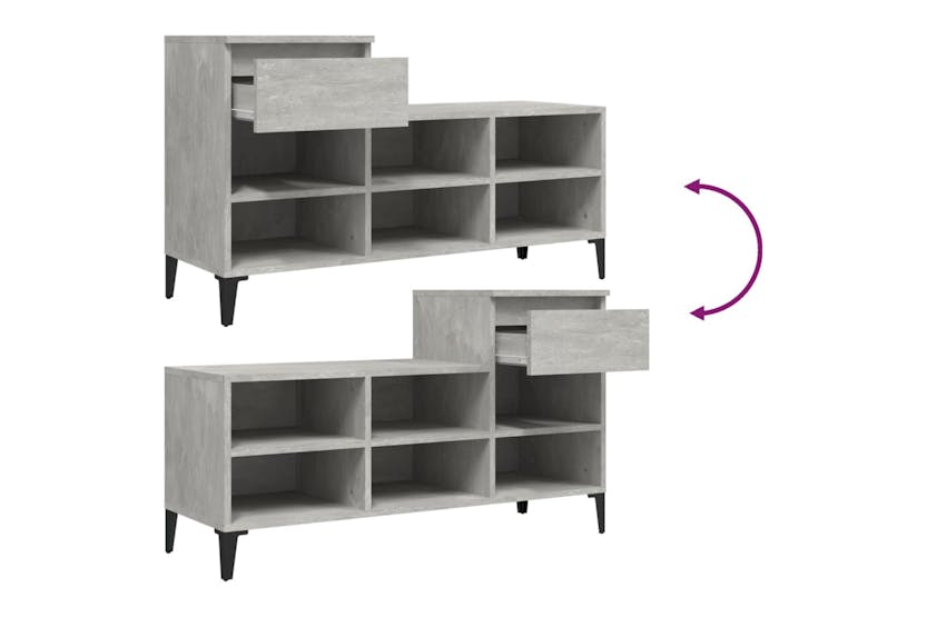 vidaXL 821216 Shoe Cabinet Concrete Grey 102x36x60cm Engineered Wood vidaXL 821216 Shoe Cabinet Concrete Grey 102x36x60cm Engineered Wood