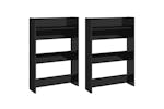 vidaXL 806774 Wall Shoe Cabinets 2 Pcs High Gloss Black 60x18x90cm Engineered Wood vidaXL 806774 Wall Shoe Cabinets 2 Pcs High Gloss Black 60x18x90cm Engineered Wood