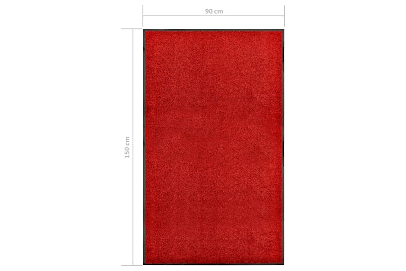 vidaXL 323425 Doormat Washable Red 90x150cm vidaXL 323425 Doormat Washable Red 90x150cm