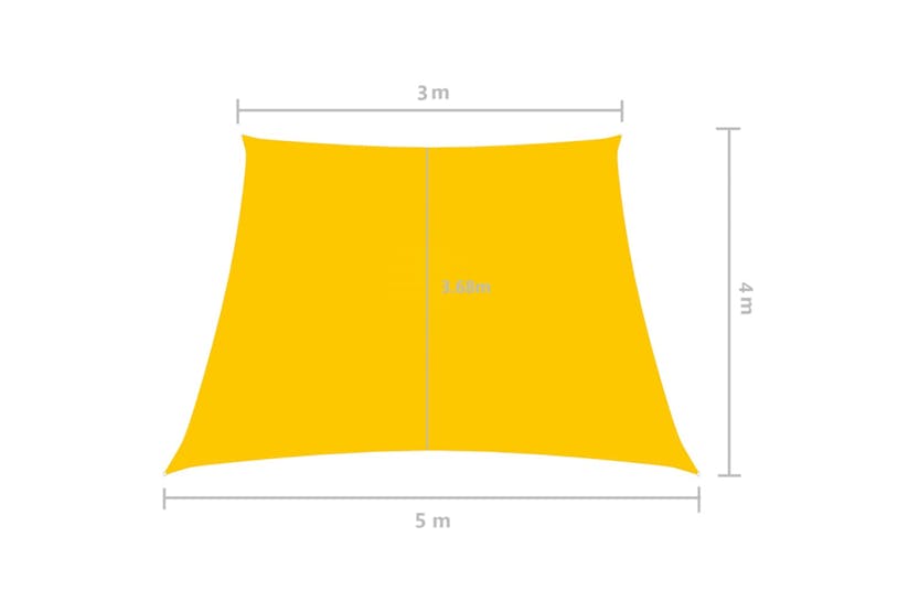 vidaXL 135628 Sunshade Sail Oxford Fabric Trapezium 3/5x4 M Yellow vidaXL 135628 Sunshade Sail Oxford Fabric Trapezium 3/5x4 M Yellow