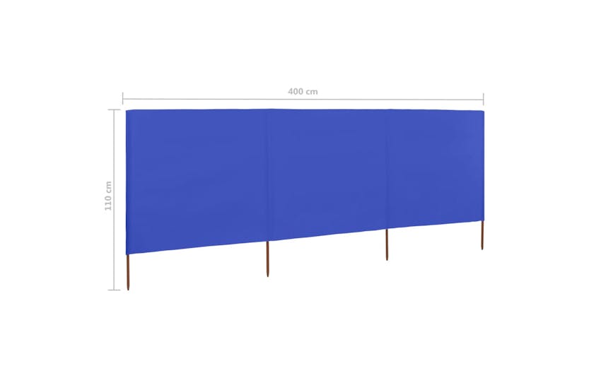 vidaXL 47145 3-panel Wind Screen Fabric 400x80cm Azure Blue vidaXL 47145 3-panel Wind Screen Fabric 400x80cm Azure Blue