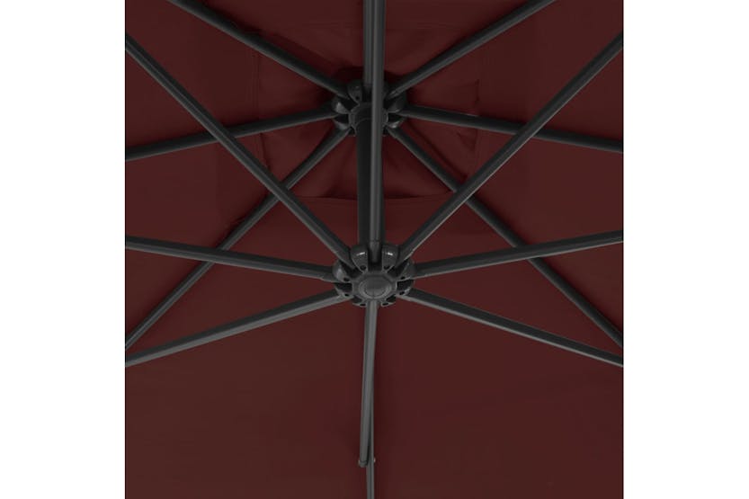 vidaXL 312506 Cantilever Umbrella With Steel Pole 300cm Bordeaux Red vidaXL 312506 Cantilever Umbrella With Steel Pole 300cm Bordeaux Red