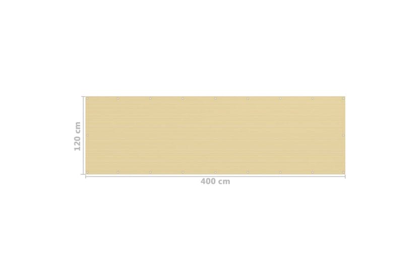 vidaXL 310917 Balcony Screen Beige 120x400cm Hdpe vidaXL 310917 Balcony Screen Beige 120x400cm Hdpe