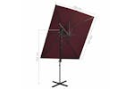 vidaXL 312366 Cantilever Umbrella With Double Top Bordeaux Red 250x250cm vidaXL 312366 Cantilever Umbrella With Double Top Bordeaux Red 250x250cm
