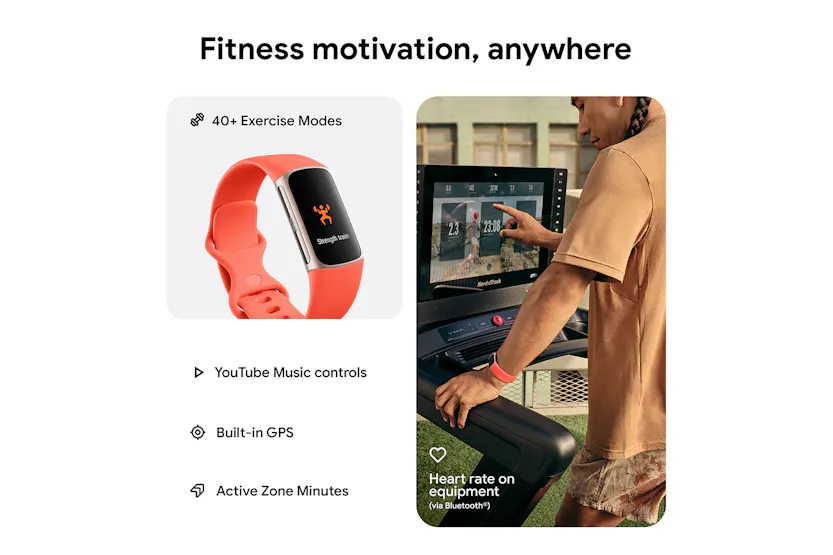 Fitbit Charge 6 Fitness Tracker | Coral & Champagne Gold Fitbit Charge 6 Fitness Tracker | Coral & Champagne Gold