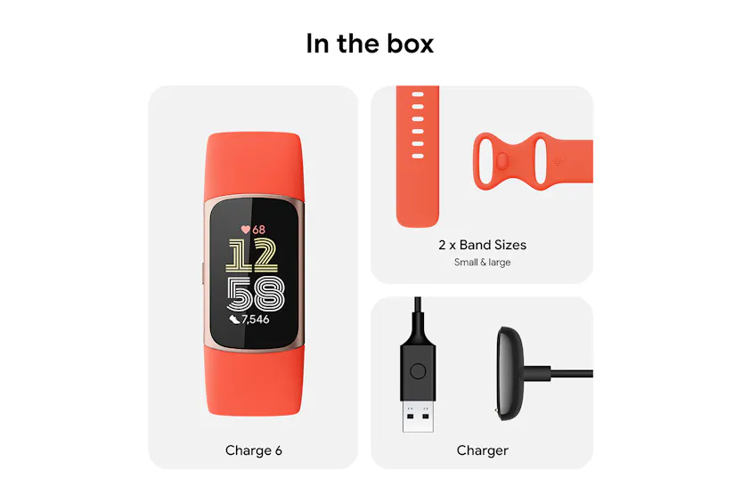 Fitbit Charge 6 Fitness Tracker | Coral & Champagne Gold Fitbit Charge 6 Fitness Tracker | Coral & Champagne Gold