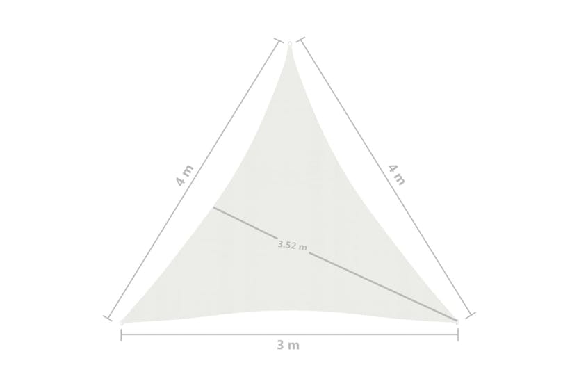 vidaXL 311255 Sunshade Sail 160 G/m² White 3x4x4 M Hdpe vidaXL 311255 Sunshade Sail 160 G/m² White 3x4x4 M Hdpe