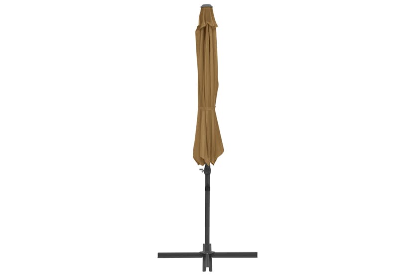 vidaXL 44631 Cantilever Umbrella With Steel Pole Taupe 300cm vidaXL 44631 Cantilever Umbrella With Steel Pole Taupe 300cm