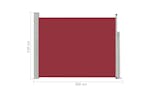 vidaXL 48397 Patio Retractable Side Awning 140x500cm Red vidaXL 48397 Patio Retractable Side Awning 140x500cm Red