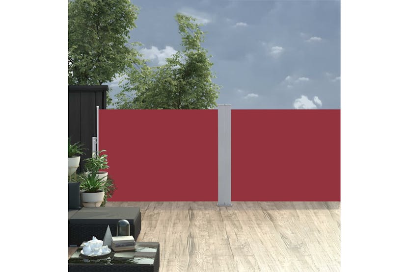 vidaXL 48477 Retractable Side Awning Red 100x1000cm vidaXL 48477 Retractable Side Awning Red 100x1000cm