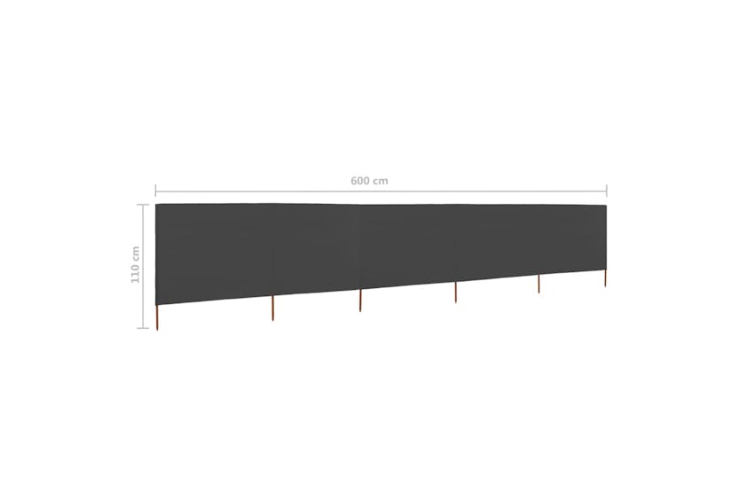 vidaXL 47156 5-panel Wind Screen Fabric 600x80cm Anthracite vidaXL 47156 5-panel Wind Screen Fabric 600x80cm Anthracite