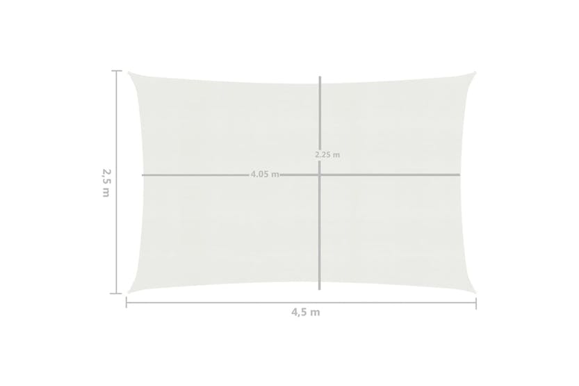 vidaXL 311235 Sunshade Sail 160 G/m² White 2.5x4.5 M Hdpe vidaXL 311235 Sunshade Sail 160 G/m² White 2.5x4.5 M Hdpe