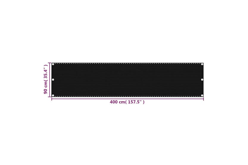 vidaXL 311033 Balcony Screen Black 90x400cm Hdpe vidaXL 311033 Balcony Screen Black 90x400cm Hdpe