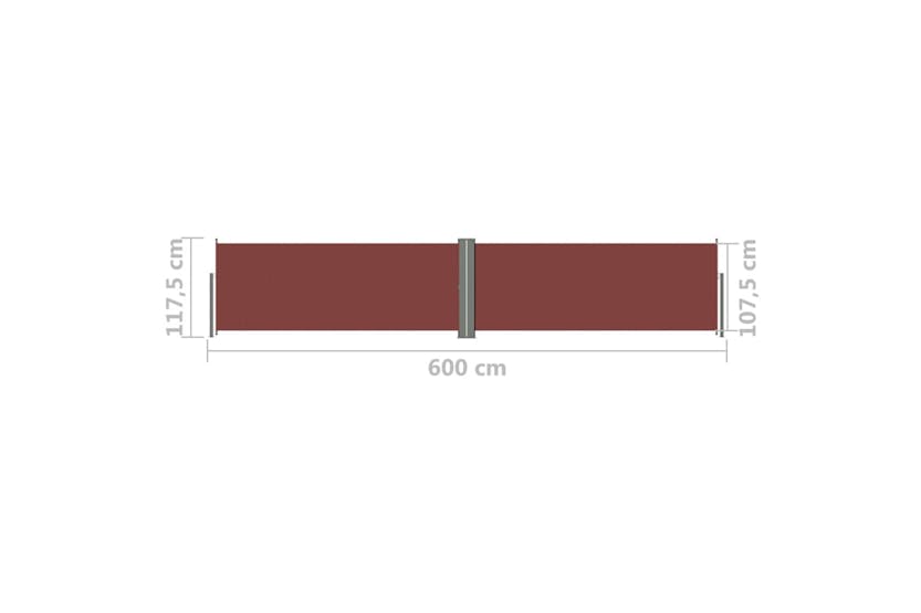 vidaXL 317985 Retractable Side Awning Brown 117x600cm vidaXL 317985 Retractable Side Awning Brown 117x600cm