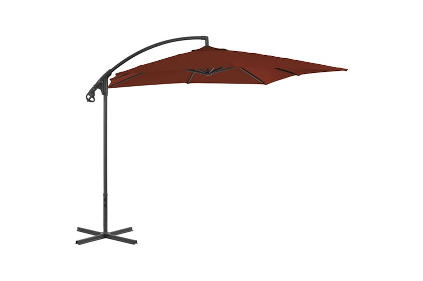 vidaXL 312511 Cantilever Umbrella With Steel Pole 250x250cm Terracotta vidaXL 312511 Cantilever Umbrella With Steel Pole 250x250cm Terracotta