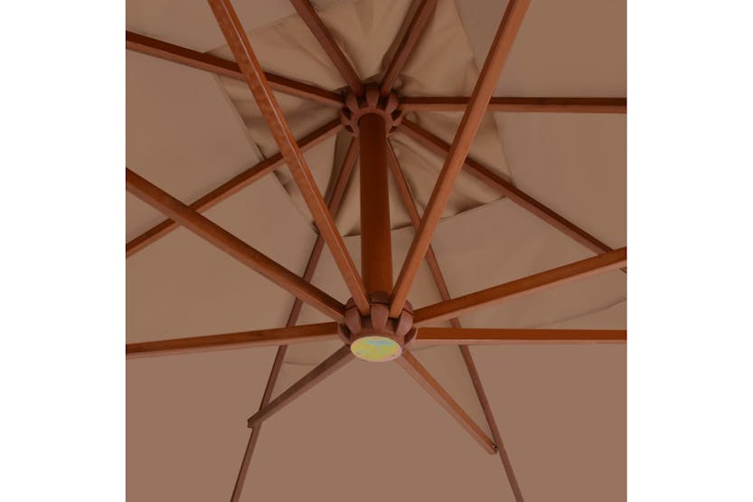 vidaXL 44492 Cantilever Umbrella With Wooden Pole 400x300cm Taupe vidaXL 44492 Cantilever Umbrella With Wooden Pole 400x300cm Taupe