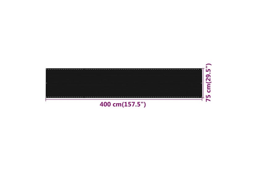 vidaXL 311029 Balcony Screen Black 75x400cm Hdpe vidaXL 311029 Balcony Screen Black 75x400cm Hdpe