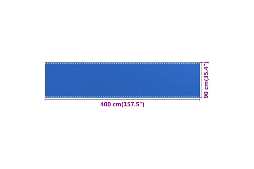 vidaXL 310985 Balcony Screen Blue 90x400cm Hdpe vidaXL 310985 Balcony Screen Blue 90x400cm Hdpe