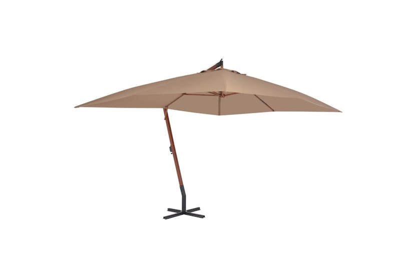 vidaXL 44492 Cantilever Umbrella With Wooden Pole 400x300cm Taupe vidaXL 44492 Cantilever Umbrella With Wooden Pole 400x300cm Taupe