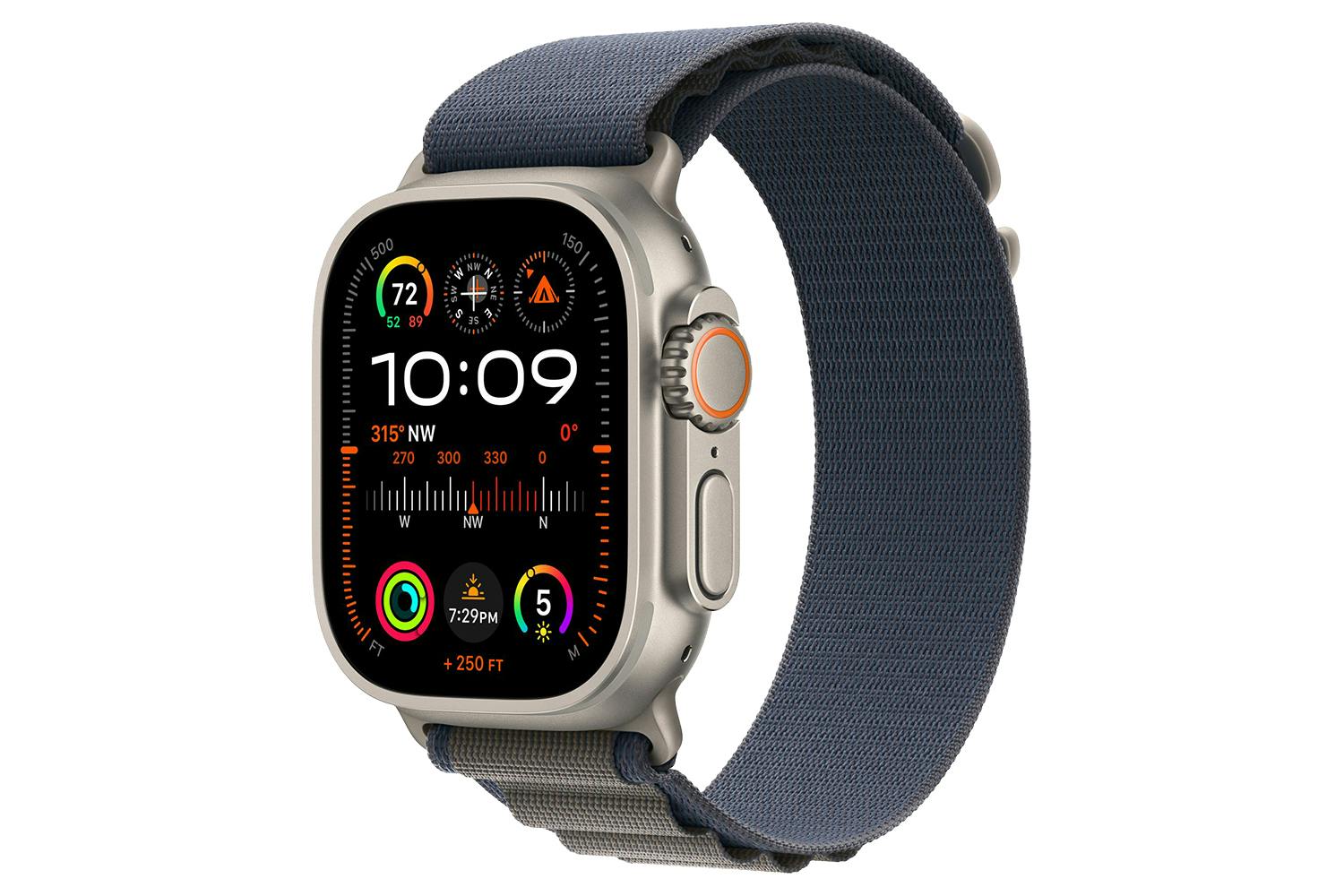 Apple Watch Ultra 2 | 49mm | Titanium Blue Alpine Loop | Medium