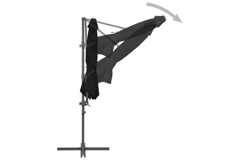 vidaXL 46998 Cantilever Umbrella With Steel Pole Black 300cm vidaXL 46998 Cantilever Umbrella With Steel Pole Black 300cm