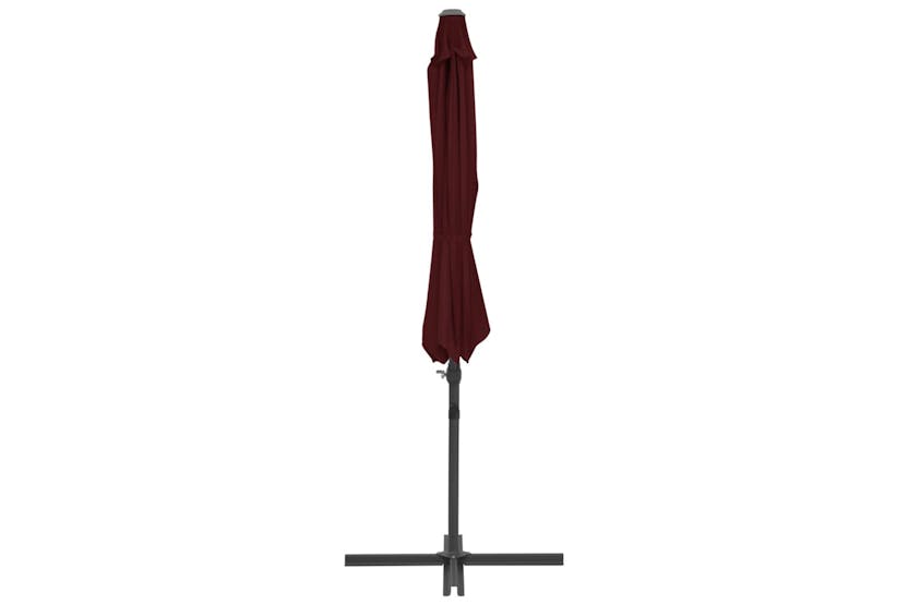 vidaXL 312312 Cantilever Umbrella With Steel Pole Bordeaux Red 300cm vidaXL 312312 Cantilever Umbrella With Steel Pole Bordeaux Red 300cm