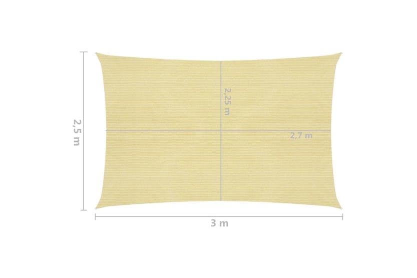 vidaXL 311122 Sunshade Sail 160 G/m² Beige 2.5x3 M Hdpe vidaXL 311122 Sunshade Sail 160 G/m² Beige 2.5x3 M Hdpe