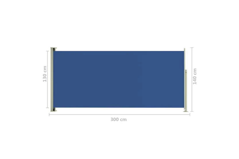 vidaXL 317836 Patio Retractable Side Awning 140x300cm Blue vidaXL 317836 Patio Retractable Side Awning 140x300cm Blue